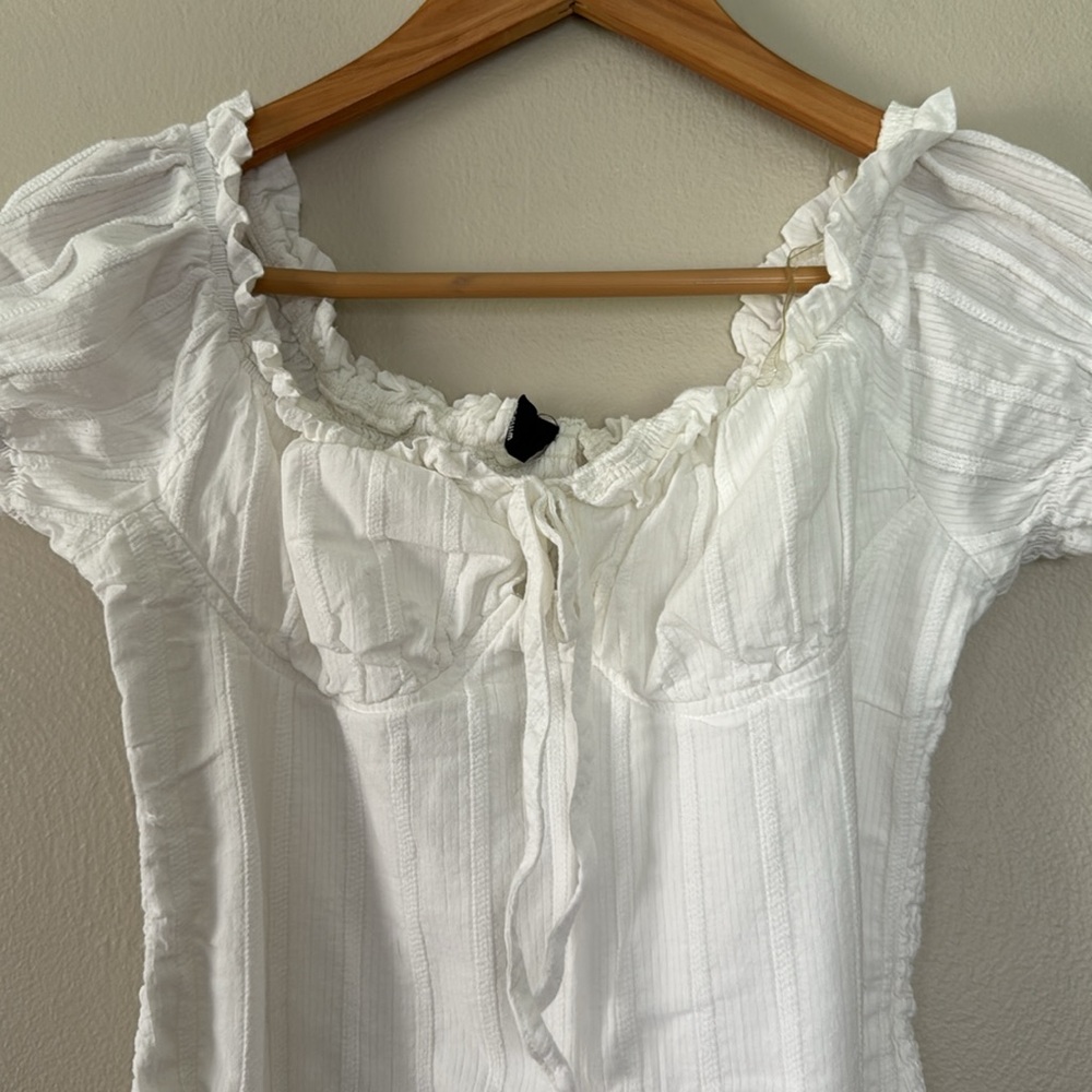Windsor Ruffled White Minidress XS - Picture 2 of 7